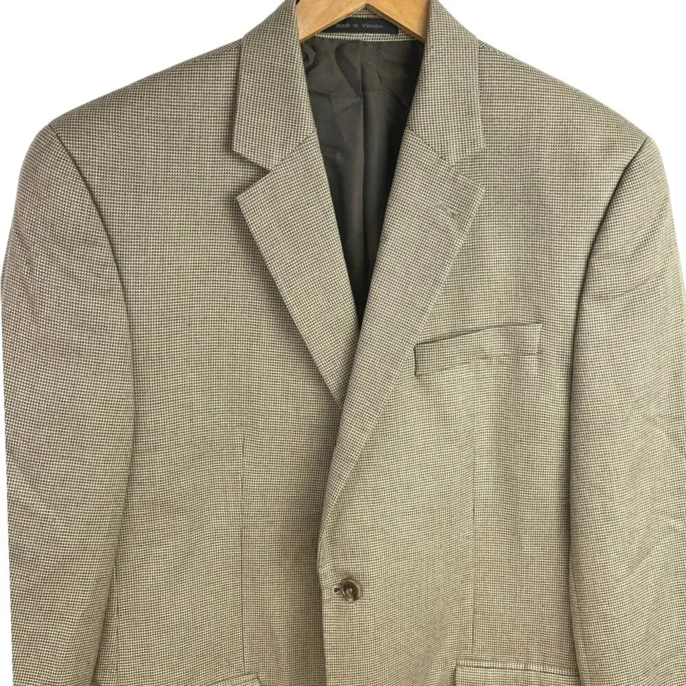 Michael Kors Men's Tan Beige Two Button Notch Lapel Blazer Coat Suit Jacket 42